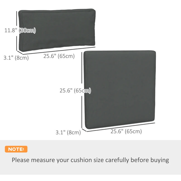 14pc Replacement Back and Seat Cushions for Outdoor Rattan 7pc Patio Furniture Set - Grey