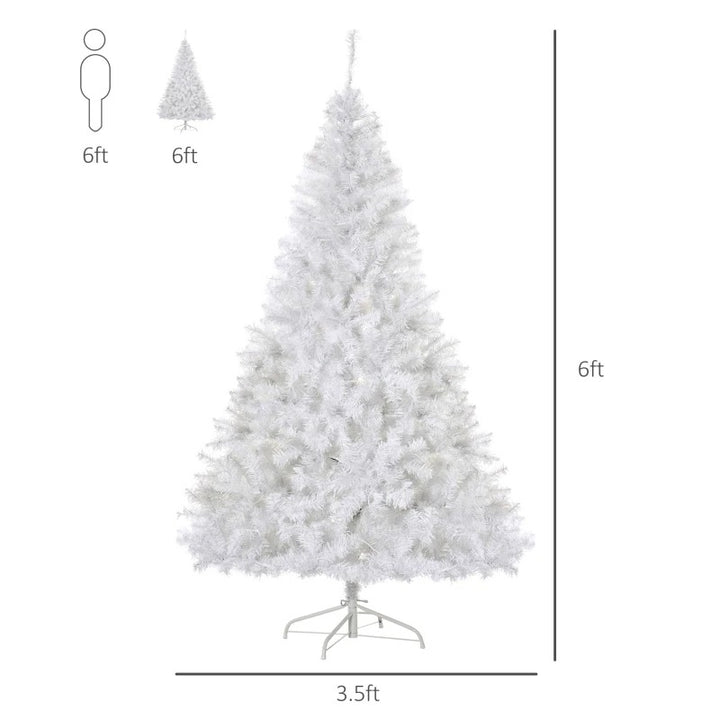 6ft 1000-Tip Pre-lit Classic Artificial Christmas Holiday Xmas Tree w 250 LED Lights, White