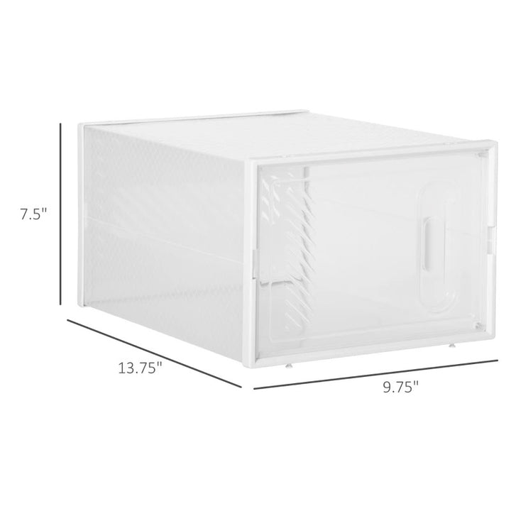 18 Cube Stackable Modular Shoe Rack Home Storage Organizer Shelf Cabinet w Doors, Clear & White