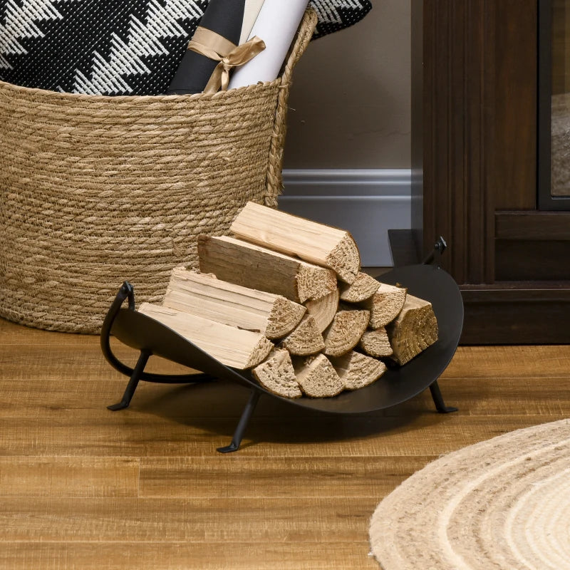 16 Firewood Log Rack Curved Fireplace Holder Wood Basket Carrier Hand Fab Finds Online