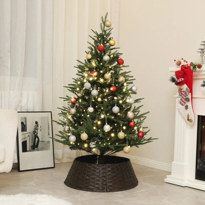 5ft 542-Tip Prelit Natural-Look Artificial Christmas Holiday Fake Tree w 200 LED Lights, Green