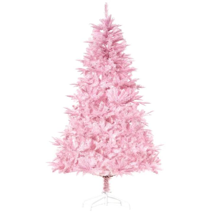 5ft 576-Tip Lush Unlit Classic Shape Artificial Christmas Holiday Tree, Base, Xmas Decor, Pink