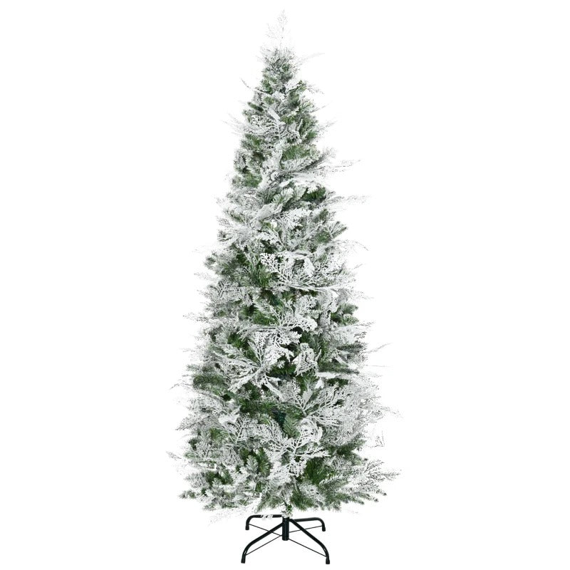6ft 517-Tip Unlit Frosted Realistic Christmas Holiday Xmas Tree w Cypress Branches – Snow Green