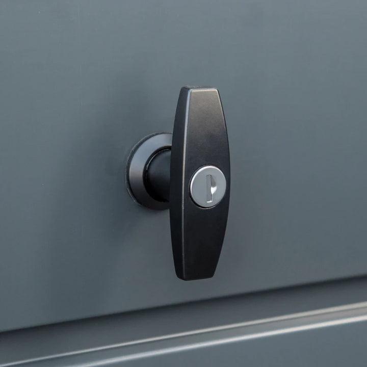 47" Lg Galv Steel Storage Bin Deck Box w Lock for Cushions Toys Yard Tools, Outdoor Patio, Grey