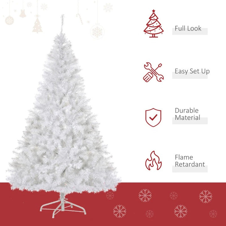 6ft 1000-Tip Pre-lit Classic Artificial Christmas Holiday Xmas Tree w 250 LED Lights, White