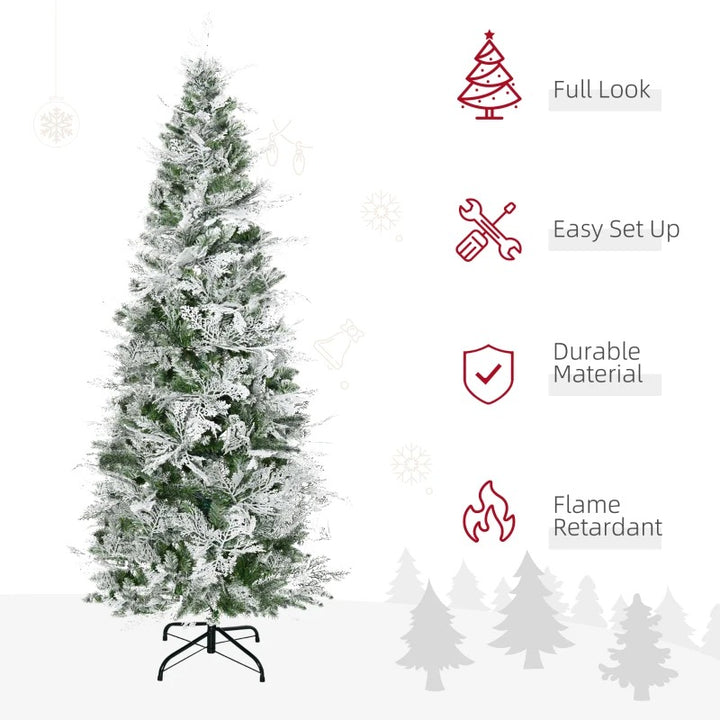 6ft 517-Tip Unlit Frosted Realistic Christmas Holiday Xmas Tree w Cypress Branches – Snow Green