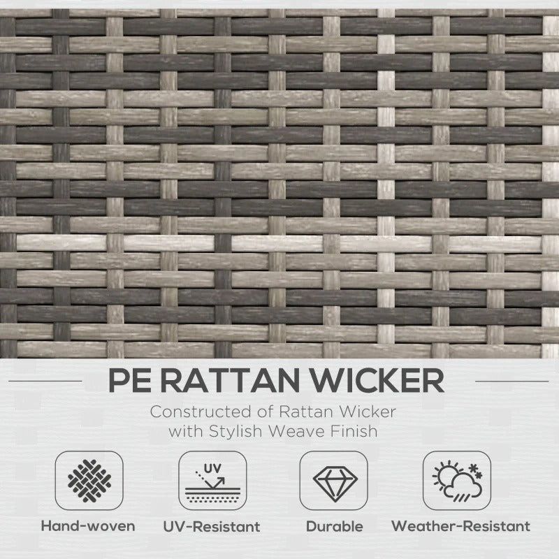 3pc PE Rattan Wicker L-Shape Sectional Conversation Sofa Set w/ Cushions Outdoor Patio – Grey