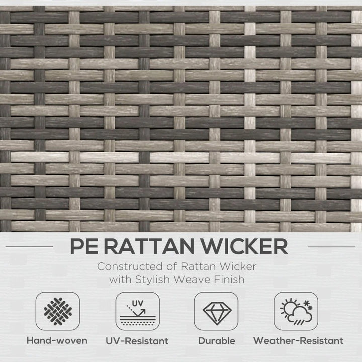 3pc PE Rattan Wicker L-Shape Sectional Conversation Sofa Set w/ Cushions Outdoor Patio – Grey