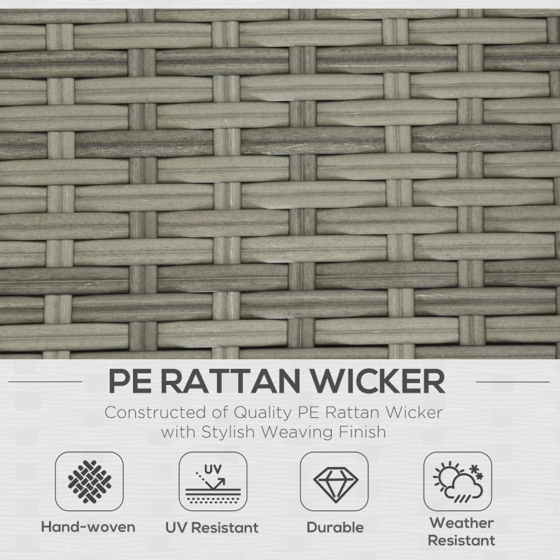 3pc Compact PE Rattan Wicker Conversation Sofa Set w Cushions for Outdoor Patio - Grey, Red