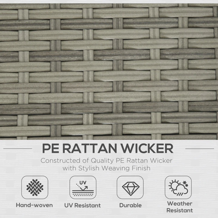 3pc Compact PE Rattan Wicker Conversation Sofa Set w Cushions for Outdoor Patio - Grey, Red