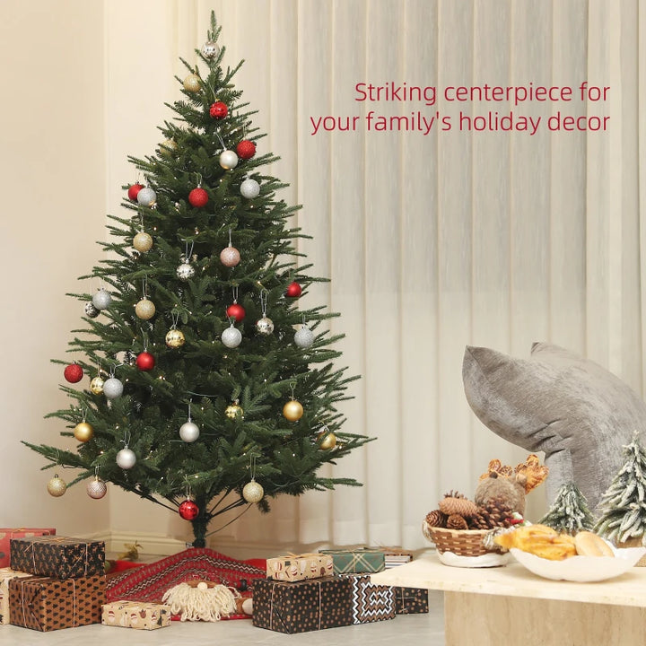 6ft 1022-Tip Prelit Natural-Look Artificial Christmas Holiday Fake Tree w 280 LED Lights, Green