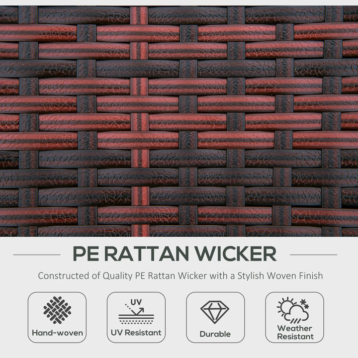 4pc Rattan Wicker Round Canopy Daybed Lounge Outdoor Patio Sofa Set w Cushions, Brown, Aqua Lt Blue