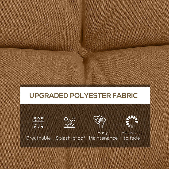 4pc 60" Cushion Set Replacement w Pillows, Bench Swing Glider Seat Outdoor Patio Garden, Tan Brown