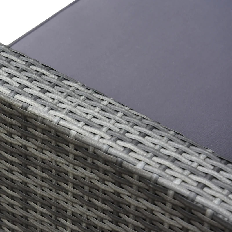 4pc PE Rattan Wicker Conversation Furniture Set, Armchairs, Cushions, Outdoor Patio, Mixed Grey