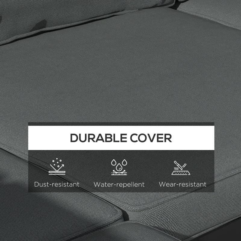 14pc Replacement Back and Seat Cushions for Outdoor Rattan 7pc Patio Furniture Set - Grey