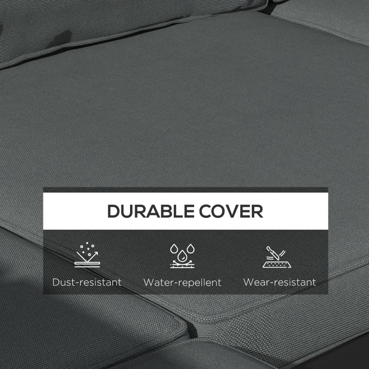 14pc Replacement Back and Seat Cushions for Outdoor Rattan 7pc Patio Furniture Set - Grey