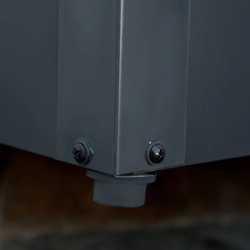 47" Lg Galv Steel Storage Bin Deck Box w Lock for Cushions Toys Yard Tools, Outdoor Patio, Grey