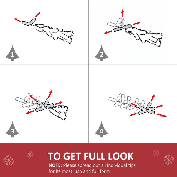 6ft 1000-Tip Pre-lit Classic Artificial Christmas Holiday Xmas Tree w 250 LED Lights, White