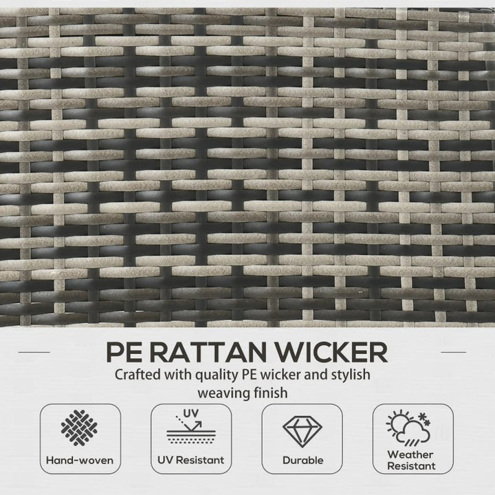 6pc PE Rattan Wicker Outdoor Dining Table Patio Sofa Furniture Set w/ Cushions, Ottomans, Grey