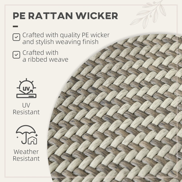 35-71" Extendable Space-Saving Outdoor Dining Patio Table w Rattan Top for 4-8, Grey, Brown, Black