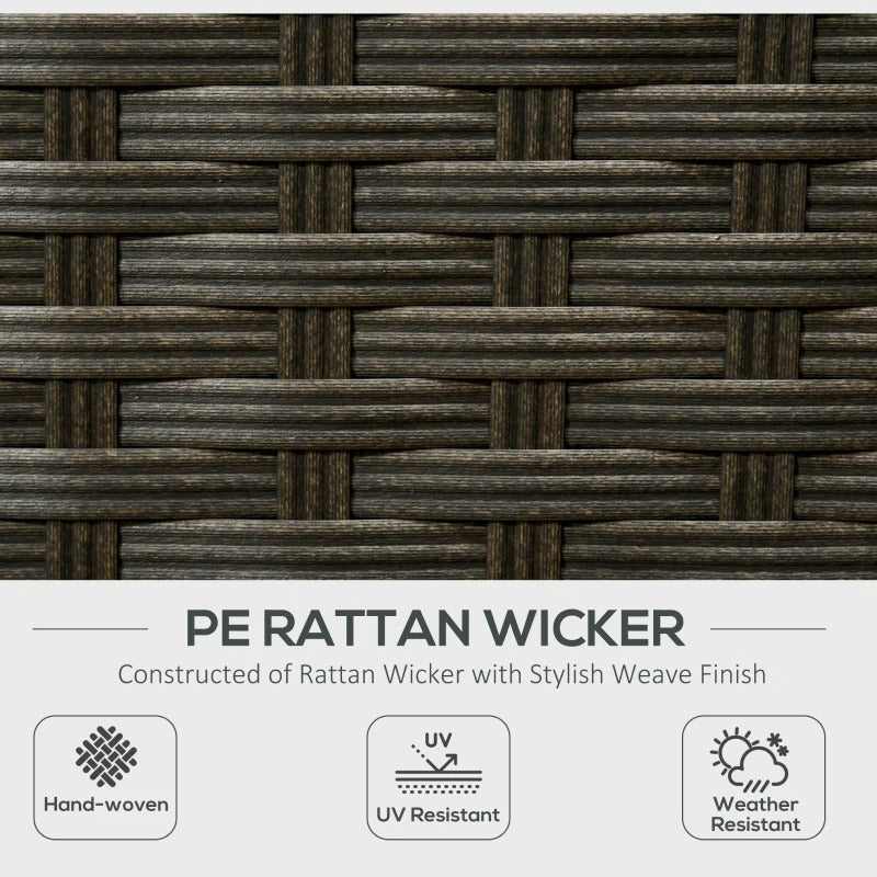 6pc Premium L-Shape PE Rattan Wicker Sectional Conversation Sofa Set Outdoor Patio, Brown, Grey