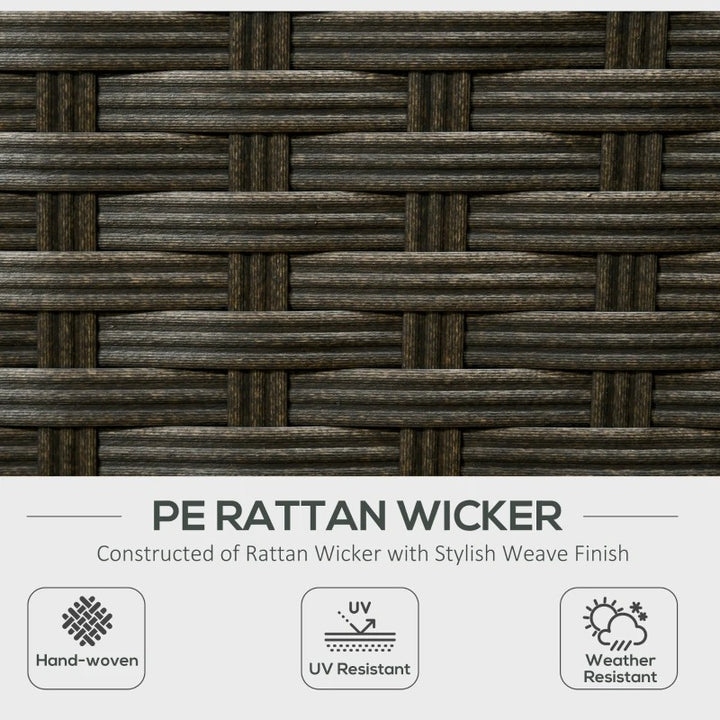 6pc Premium L-Shape PE Rattan Wicker Sectional Conversation Sofa Set Outdoor Patio, Brown, Grey