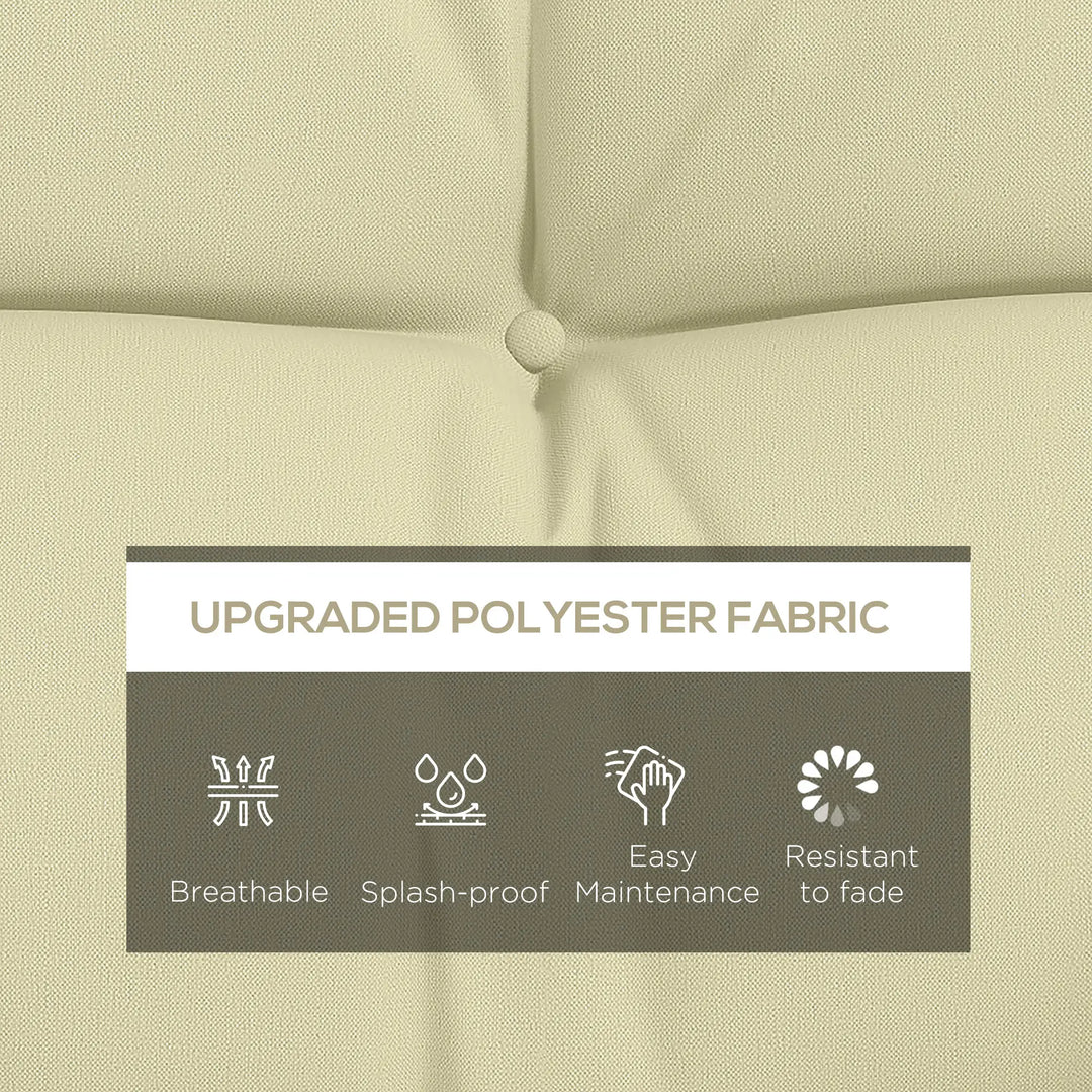 4pc 60" Cushion Set Replacement w Pillows, Bench Swing Glider Seat Outdoor Patio Garden Cream Beige