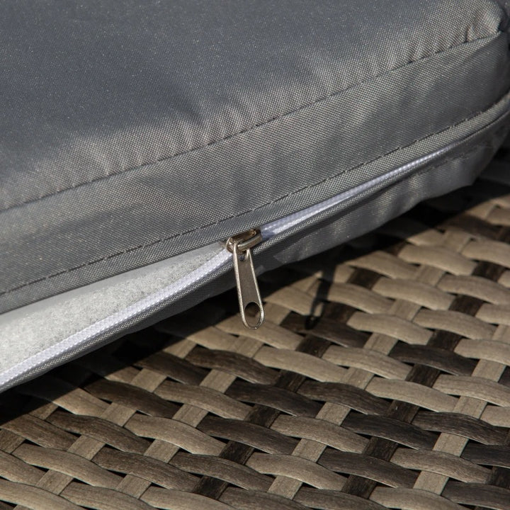 4pc PE Rattan Wicker Round Canopy Daybed Lounge Patio Conversation Set with Cushions - Grey