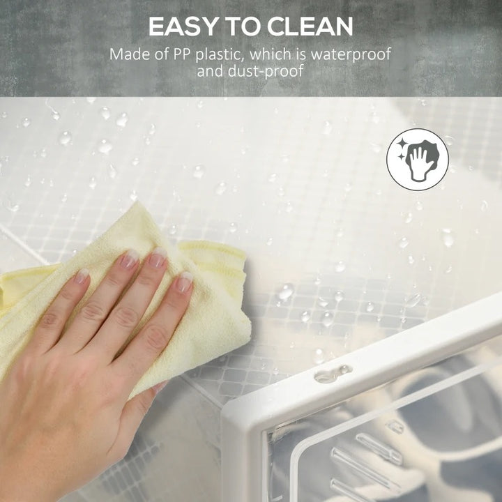 18 Cube Stackable Modular Shoe Rack Home Storage Organizer Shelf Cabinet w Doors, Clear & White