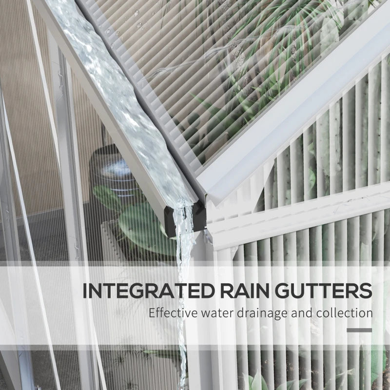 6' x 6' Walk-in Aluminum Polycarbonate Greenhouse for Outdoor Backyard Garden, Grey