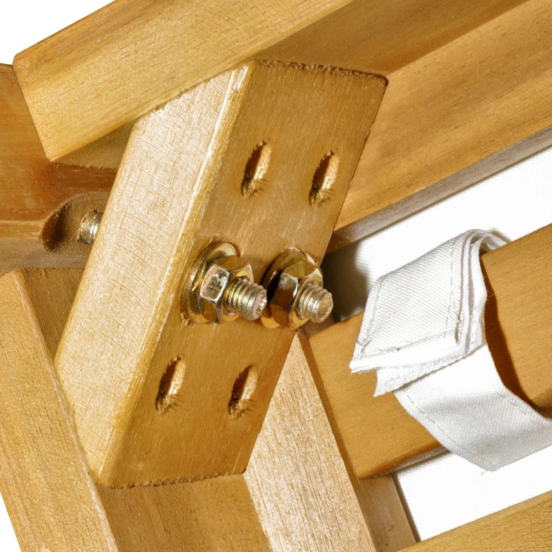 6pc L-Shape Boho Acacia Wood Sofa Conversation Set w Cushions for Outdoor Patio, Cream White