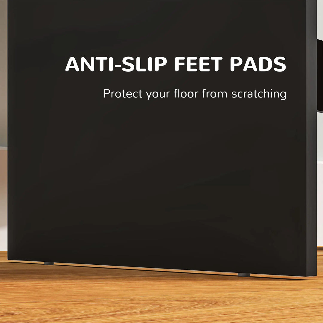 Compact Illuminated Vanity Makeup Dressing Bedroom Table w Square LED Mirror, Drawers, Black