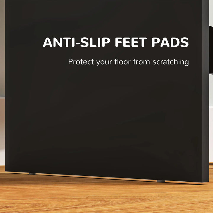 Compact Illuminated Vanity Makeup Dressing Bedroom Table w Square LED Mirror, Drawers, Black