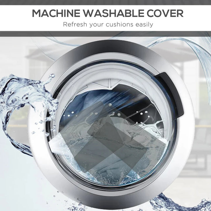 14pc Replacement Back and Seat Cushions for Outdoor Rattan 7pc Patio Furniture Set - Grey