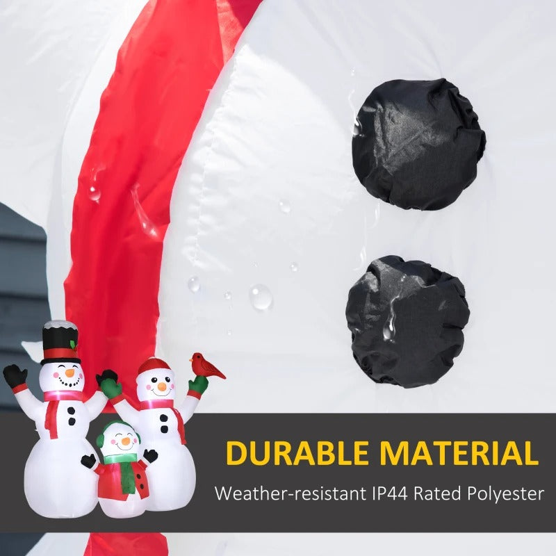 6.5ft Inflatable Holiday Christmas Outdoor Decoration, Light, Snowman Family, Red Cardinal