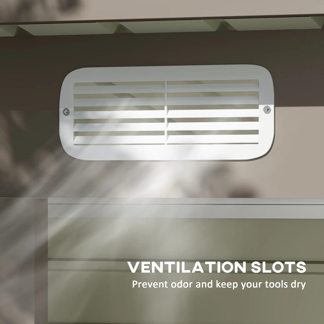 6' x 4' Galv Steel Metal Outdoor Bike Tool Storage Utility Garden Shed, Swing Door, Vents, Lt Grey