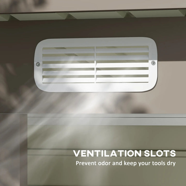 6' x 4' Galv Steel Metal Outdoor Bike Tool Storage Utility Garden Shed, Swing Door, Vents, Lt Grey