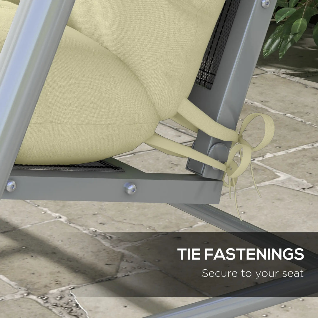 4pc 60" Cushion Set Replacement w Pillows, Bench Swing Glider Seat Outdoor Patio Garden Cream Beige