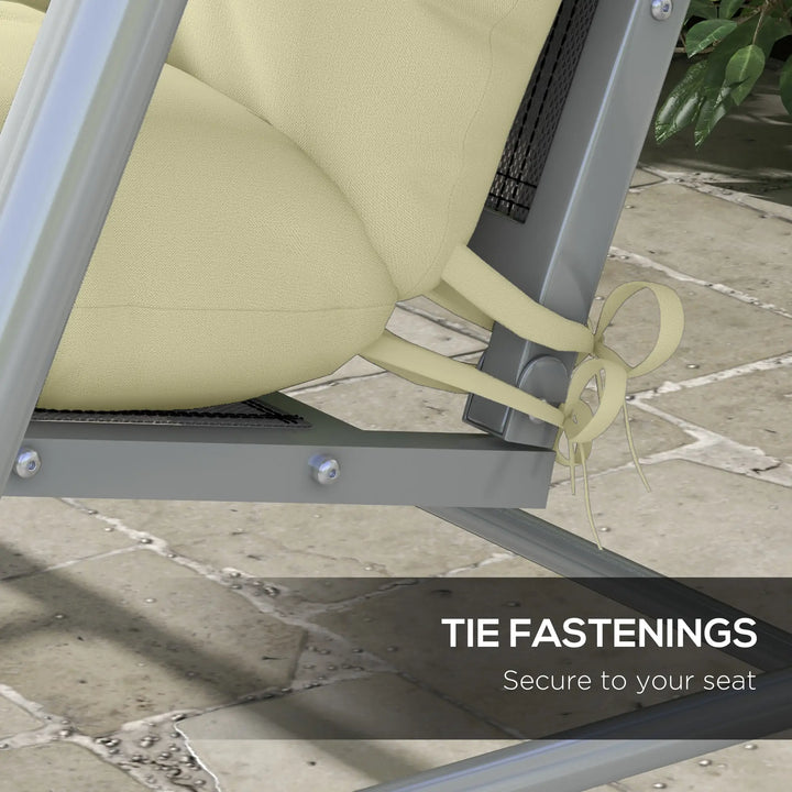 4pc 60" Cushion Set Replacement w Pillows, Bench Swing Glider Seat Outdoor Patio Garden Cream Beige