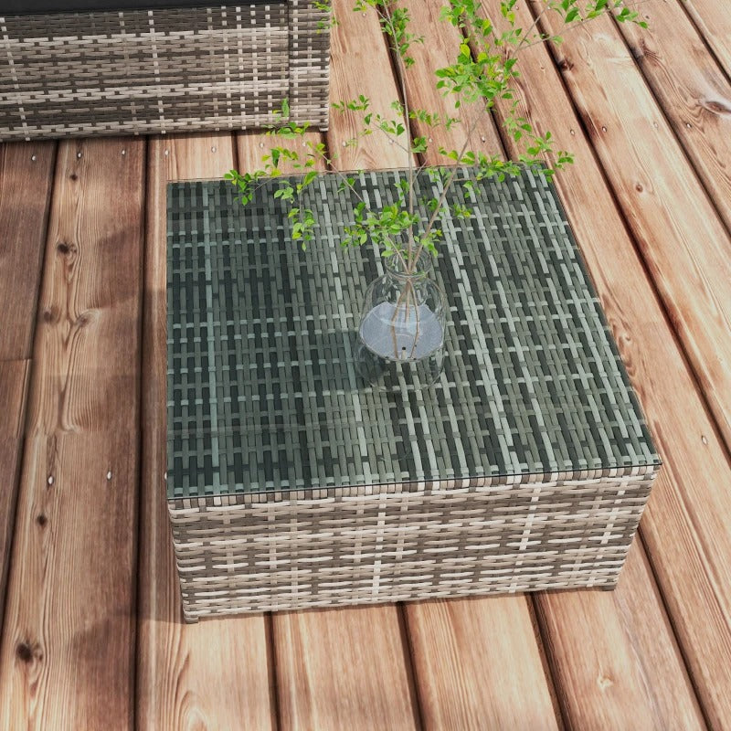 3pc PE Rattan Wicker L-Shape Sectional Conversation Sofa Set w/ Cushions Outdoor Patio – Grey