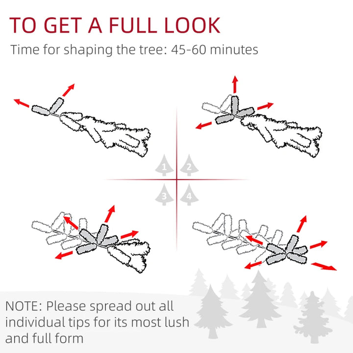 7ft Full 1102-Tip Unlit Snow Flocked Classic Artificial Christmas Holiday Tree Xmas Decor, Blue