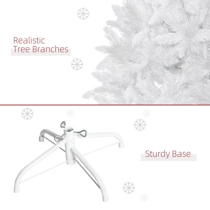 NEW 5ft 358-Tip Unlit Artificial Christmas Holiday Fake Xmas Tree w Folding Base, White