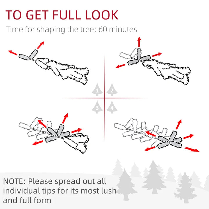 9ft Tall 1277-Tip Unlit Snow Flocked Slim Artificial Pencil Christmas Holiday Xmas Tree, Green