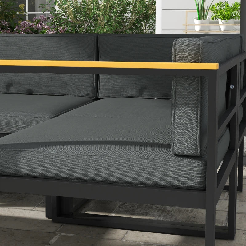 14pc Replacement Back and Seat Cushions for Outdoor Rattan 7pc Patio Furniture Set - Grey