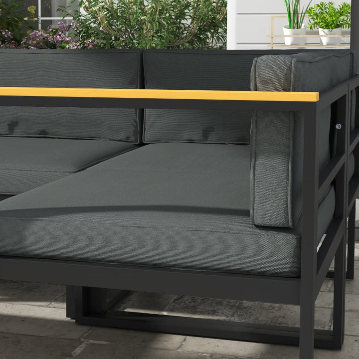 14pc Replacement Back and Seat Cushions for Outdoor Rattan 7pc Patio Furniture Set - Grey