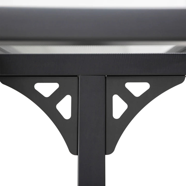 10' x 10' Sloped Aluminum PC Hardtop Adjustable Gazebo Pergola Awning Patio Canopy Shelter Grey