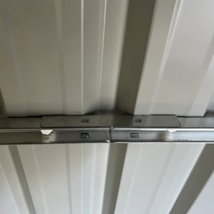 14' x 8' Large Galv Steel Outdoor Tool Bike Storage Shed w Double Swing Doors, Patio Garden, Grey