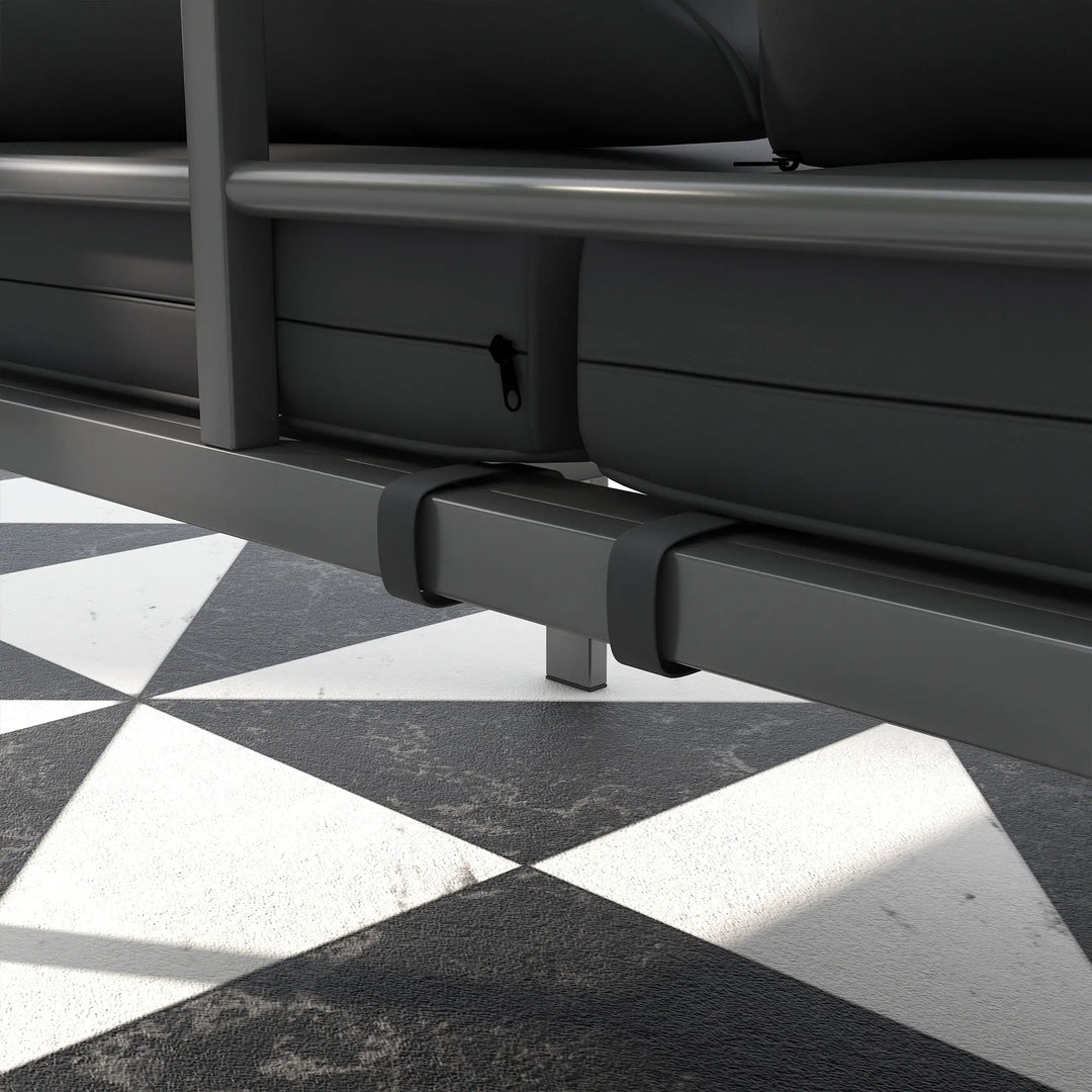 3-Seat Aluminum Conversation Sofa Couch w Armrests Cushions for Deck Balcony Outdoor Patio, Lt Grey