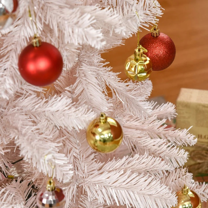 6ft 406-Tip Unlit Pencil Ombre Artificial Holiday Christmas Tree w Base, Pink & White Gradient