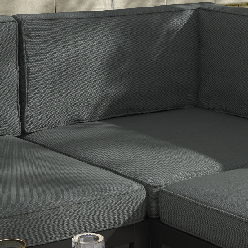 14pc Replacement Back and Seat Cushions for Outdoor Rattan 7pc Patio Furniture Set - Grey